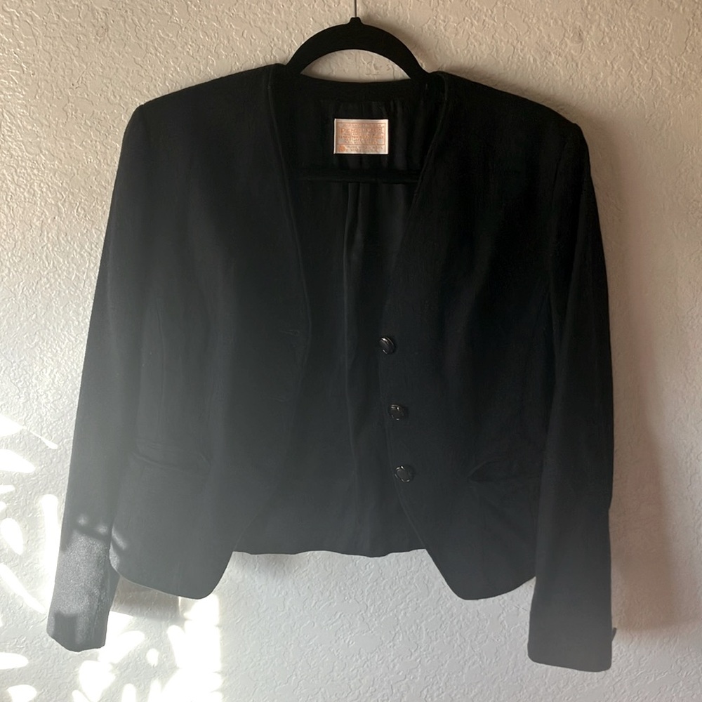 Pendleton Made In Usa 100% Wool Black Cropped Vin… - image 5